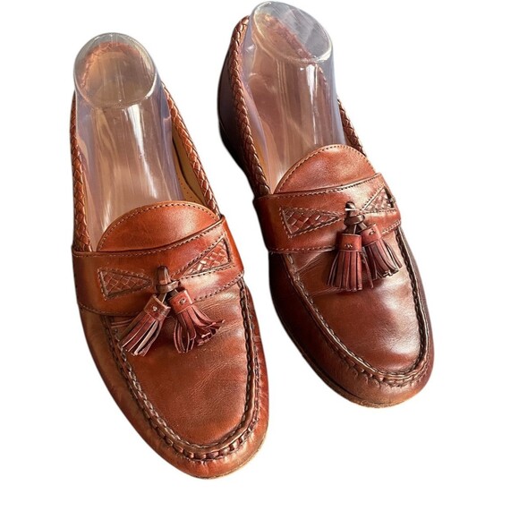 Allen Edmonds Maxfield Men's 10 D Brown Leather Tassel Loafers Dress Shoes 47716 - Picture 1 of 13
